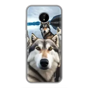 Чохол з Хаскі Nokia C10 - (AlphaPrint) (Селфі Хаскі)