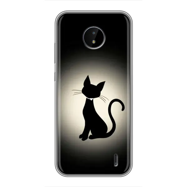 Чохол з принтом «Силует котика» для Nokia C10 Чохол з принтом «Силует котика» для Nokia C10