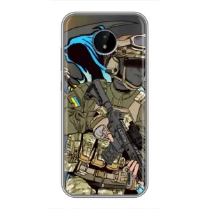 Чехлы с картинкой ЗСУ для Nokia C10 (AlphaPrint) (Воїн ЗСУ)