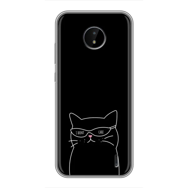 Чехол с принтом «Равнодушный кот» для Nokia C20 Plus Чехол с принтом «Равнодушный кот» для Nokia C20 Plus