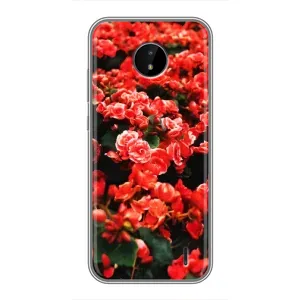 Чехлы с Цветами для Nokia C20 Plus (VPrint) (Цветы красные)