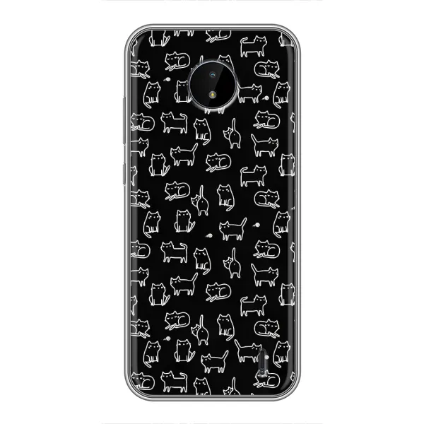 Чехол с принтом «Меленькие котики» для Nokia C20 Plus
