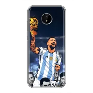 Чехлы для Nokia C20 Plus (Leo чемпион) (AlphaPrint) (Месси с кубком)