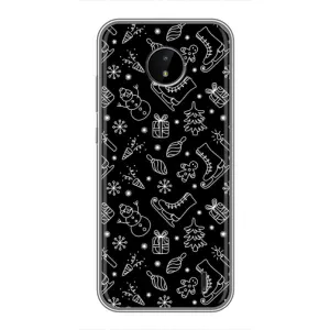Новогодние, Праздничные Чехлы для Nokia C20 Plus - 2024 год (Новогодний фон)