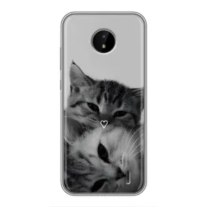 Чехол с рисунком кот на Nokia C20 Plus (Пара котов)