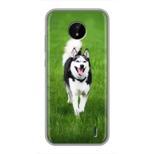 Чехол с Хаски для Nokia C20 Plus - (AlphaPrint) (Радостный Хаски)