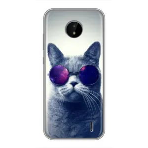 Чехол с принтом для Nokia C20 Plus (AlphaPrint) Модные коты (Стильный кот)