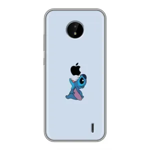 Чехол с принтом Стич на Nokia C20 Plus (Stitch apple)