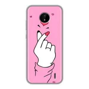 Чехол с принтом для Nokia C20 Plus (AlphaPrint - Знак сердечка)