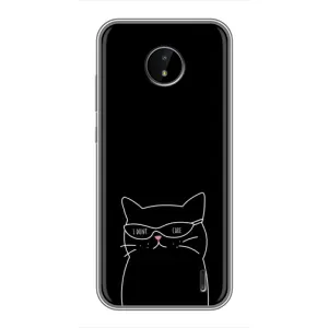 Чехол с рисунком кот на Nokia C20 (Равнодушный кот)