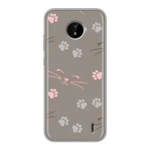 Чехол с рисунком кот на Nokia C20 (Лапы и усы)