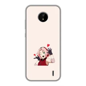 Чехлы Персонажи Аниме Наруто для Nokia C20 (AlphaPrint) (Лайк Сакура)