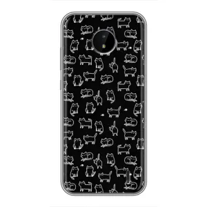 Чехол с принтом для Nokia C20 (AlphaPrint) Модные коты (Меленькие котики)