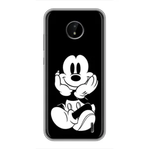 Эксклюзивный чехол для Nokia C20 (AlphaPrint - Мультяшные) (Микки на черном)