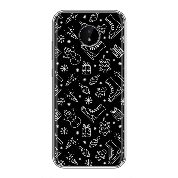 Чохол з принтом «Новорічний фон» для Nokia C20