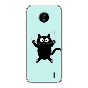 Чехол с принтом для Nokia C20 (AlphaPrint) Модные коты (Падающий кот)