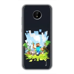 Чехол Майнкрафт на Nokia C20 (AlphaPrint) Minecraft (персонажи Minecraft)