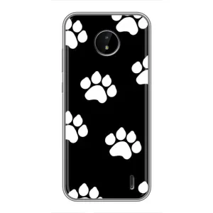 Чехлы с собаками для Nokia C20 (VPrint) (Следы собаки)