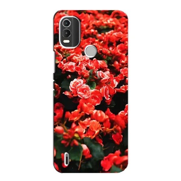 Чохол з принтом «Квіти червоні» для Nokia C21 Plus Чохол з принтом «Квіти червоні» для Nokia C21 Plus