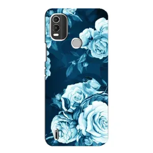 Чехлы (ART) Цветы на Nokia C21 Plus (VPrint) (Голубые Бутоны)