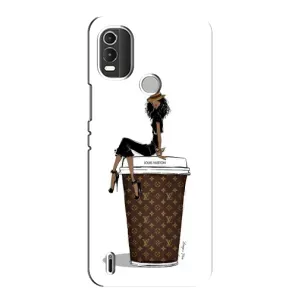 Чехлы Луи Витон для Nokia C21 Plus (AlphaPrint - LOUIS VUITTON) (кофе LOUIS VUITTON)