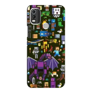 Чехол Майнкрафт на Nokia C21 Plus (AlphaPrint) Minecraft (Коллаж Майнкрафт)