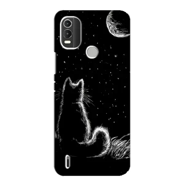 Чохол з принтом «Котик і місяць» для Nokia C21 Plus Чохол з принтом «Котик і місяць» для Nokia C21 Plus