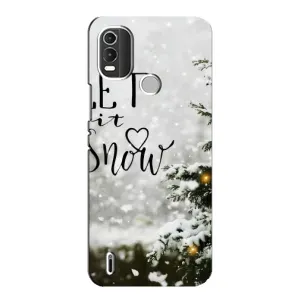 Новогодние, Праздничные Чехлы для Nokia C21 Plus - 2024 год (Let it snow)