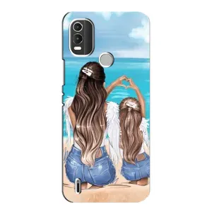 Чохол з друком для Nokia C21 Plus - (Мама з дитинкою) (AlphaPrint) (Мама з донькою)