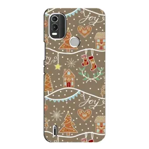 Новогодние, Праздничные Чехлы для Nokia C21 Plus - 2024 год (Новогодние пряники)