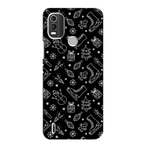 Новогодние, Праздничные Чехлы для Nokia C21 Plus - 2024 год (Новогодний фон)