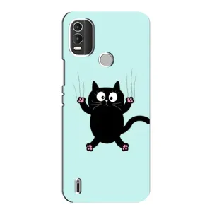 Чохол з принтом для Nokia C21 Plus (AlphaPrint) Модні коти (Падаючий кіт)