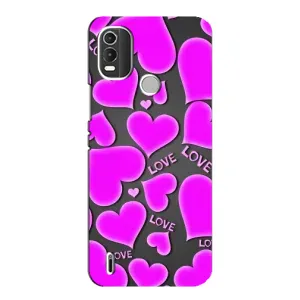 Чехлы для любимой на Нокиа С21 Плюс (VPrint) (Pink hearts)