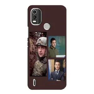 Чехол для Nokia C21 Plus (AlphaPrint - с принтом Зеленского) (Президент)
