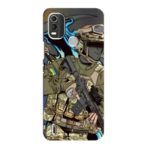 Чехлы с картинкой ЗСУ для Nokia C21 Plus (AlphaPrint) (Воин ВСУ)