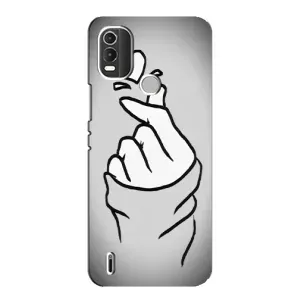 Чохол з принтом для Nokia C21 Plus (AlphaPrint - Знак сердечка) (Значок Love)