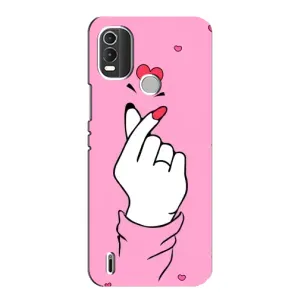 Чехол с принтом для Nokia C21 Plus (AlphaPrint - Знак сердечка)