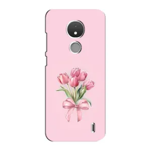 Чехол с розовым рисунком для Nokia C21 (Букет цветов)