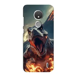 Чехол с картинкой «Хищники» для Nokia C21 (Огненный динозавр)
