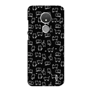 Чехол с принтом для Nokia C21 (AlphaPrint) Модные коты (Меленькие котики)