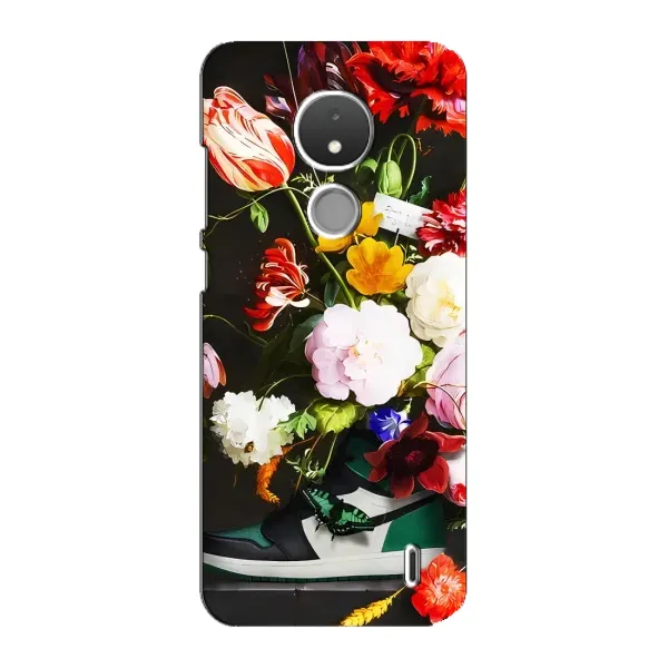 Чехол с принтом «Nike цветы» для Nokia C21