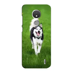 Чехол с Хаски для Nokia C21 - (AlphaPrint) (Радостный Хаски)