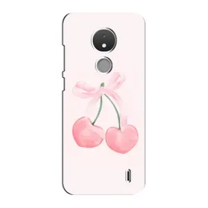 Чехол с розовым рисунком для Nokia C21 (Розовые вишни)