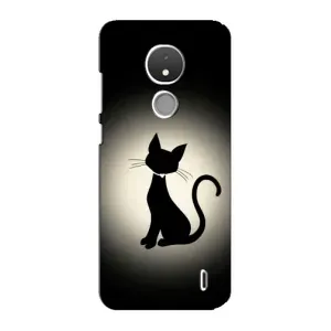 Чехол с принтом для Nokia C21 (AlphaPrint) Модные коты (Силуэт котика)