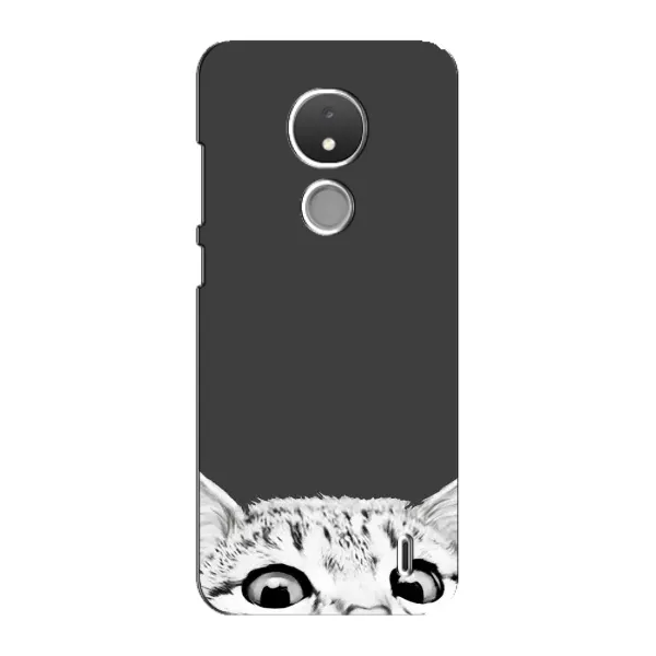 Чехол с принтом «Выглядывает кот» для Nokia C21 Чехол с принтом «Выглядывает кот» для Nokia C21