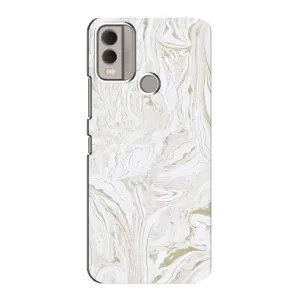 Мраморный чехол на Nokia C22 (VPrint) (Белый мрамор)