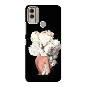 Чехлы (ART) Цветы на Nokia C22 (VPrint) (Білі квіти)
