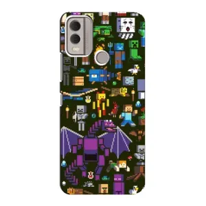 Чехол Майнкрафт на Nokia C22 (AlphaPrint) Minecraft (Коллаж Майнкрафт)