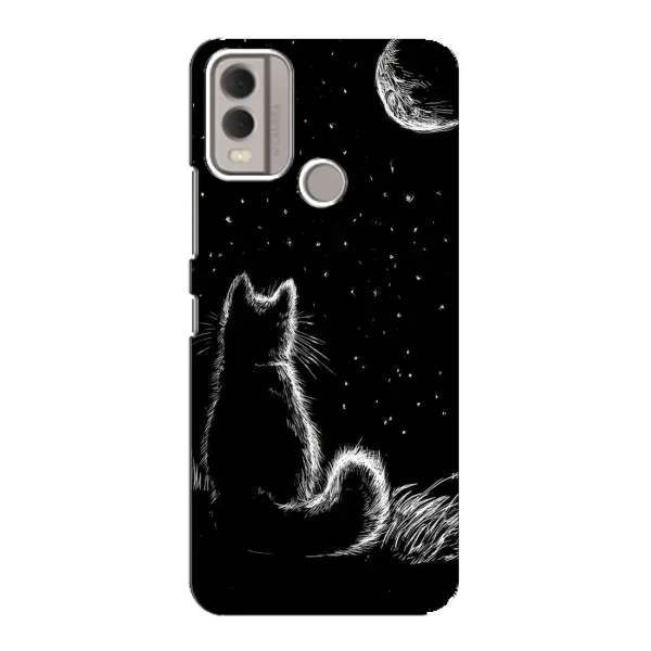 Чехол с принтом «Котик и луна» для Nokia C22