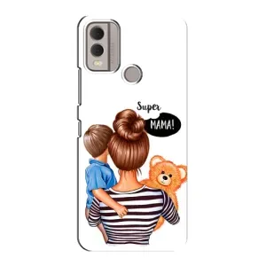 Чехол с печатью для Nokia C22 - (Мама с ребенком) (AlphaPrint) (Мама с сыном)